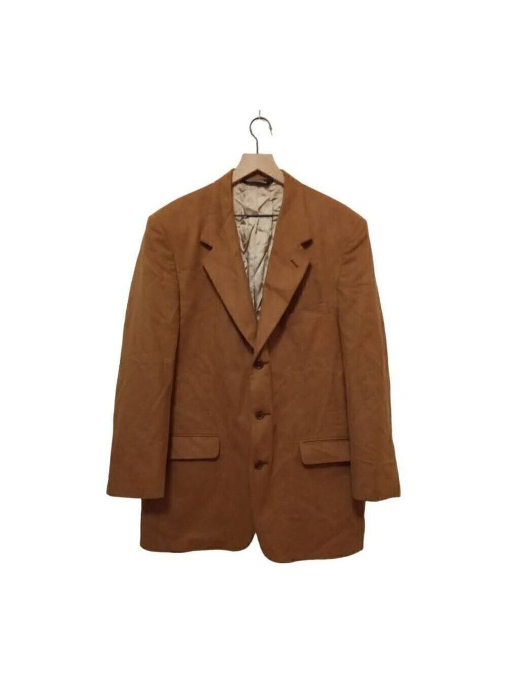 John Alexander Tan Single Breasted Micro Suede Blazer Sz 42L